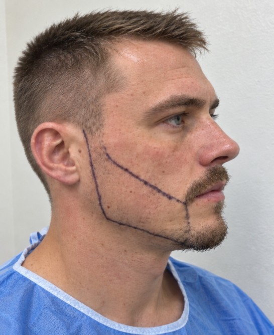Daniel's Beard Transplant before