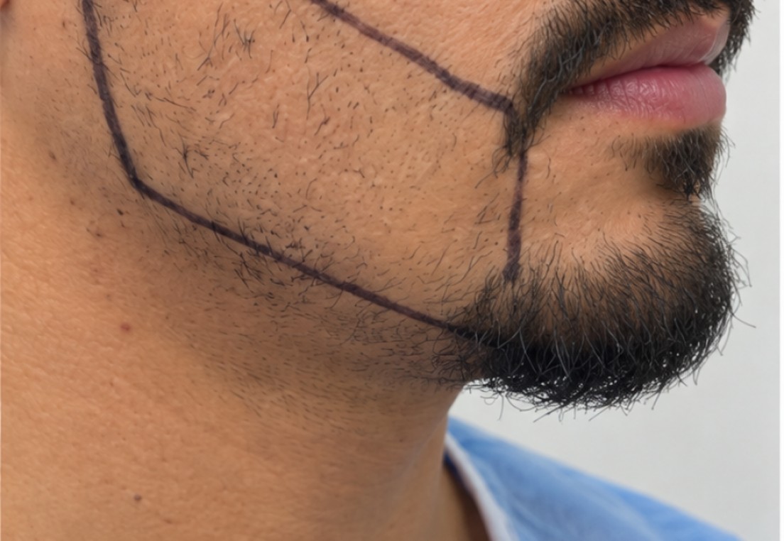 Ahmet's Beard Transplant before